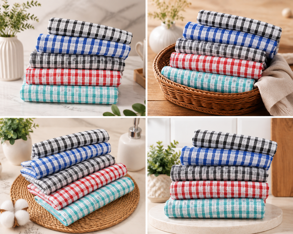 Wonderdry Premium Kitchen Towels (50x70 cm) | Multipurpose Dish Cloths, Tea Towels, Cleaning & Drying Towels | Soft & Highly Absorbent
