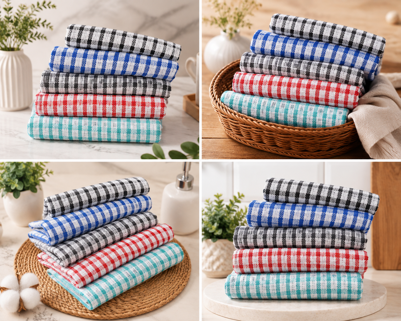 Wonderdry Premium Kitchen Towels (50x70 cm) | Multipurpose Dish Cloths, Tea Towels, Cleaning & Drying Towels | Soft & Highly Absorbent
