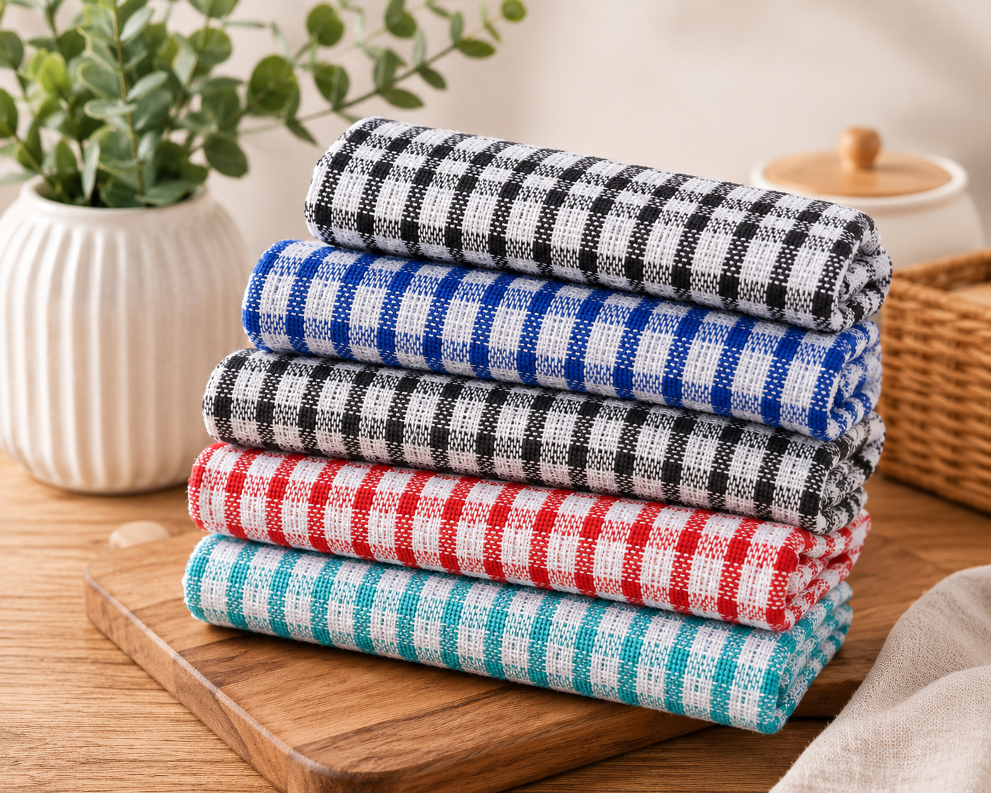 Wonderdry Premium Kitchen Towels (50x70 cm) | Multipurpose Dish Cloths, Tea Towels, Cleaning & Drying Towels | Soft & Highly Absorbent