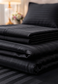 Stripe Fitted Bedsheet  King Size Special MZS Collection with 2 Pillow Covers | Deep Pocket Elastic Stripe Bedsheet | Cotton Microfiber Blend | 9 Inch Mattress Fit