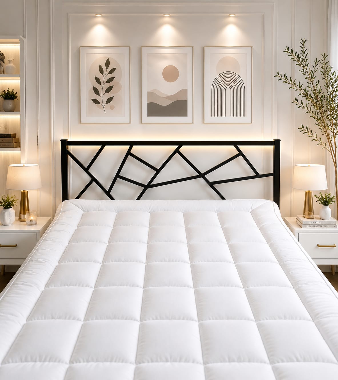 Deluxe Mattress Topper 1000 GSM Filling – Breathable Microfiber for Exceptional Comfort and Support – Soft, Durable, and Easy Care