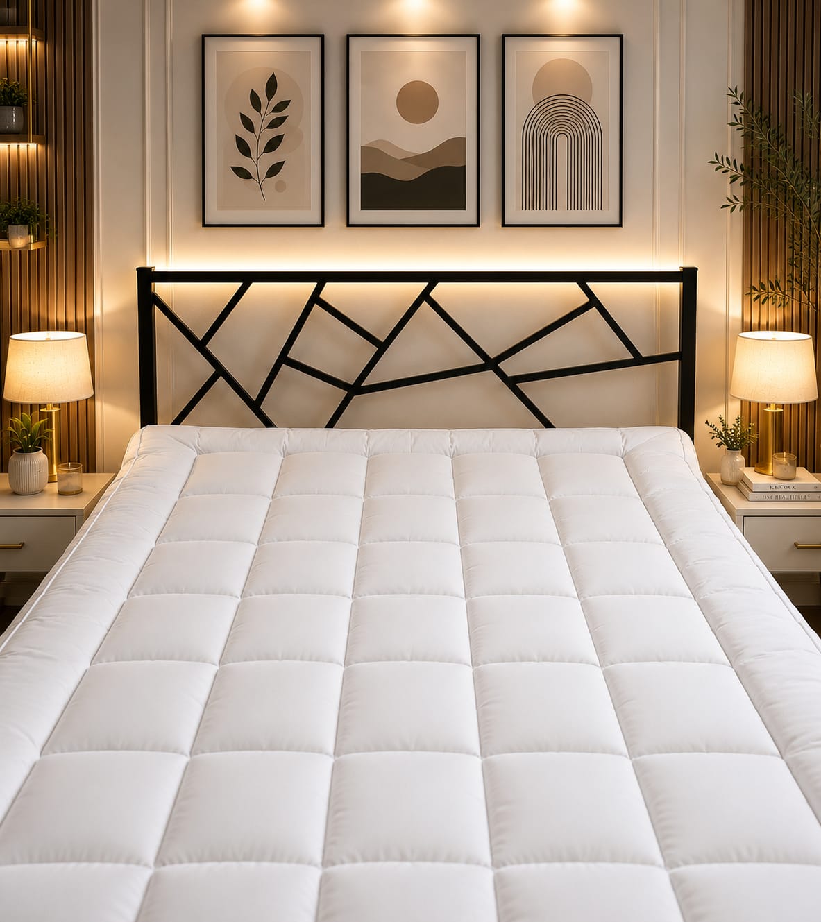 Deluxe Mattress Topper 1000 GSM Filling – Breathable Microfiber for Exceptional Comfort and Support – Soft, Durable, and Easy Care