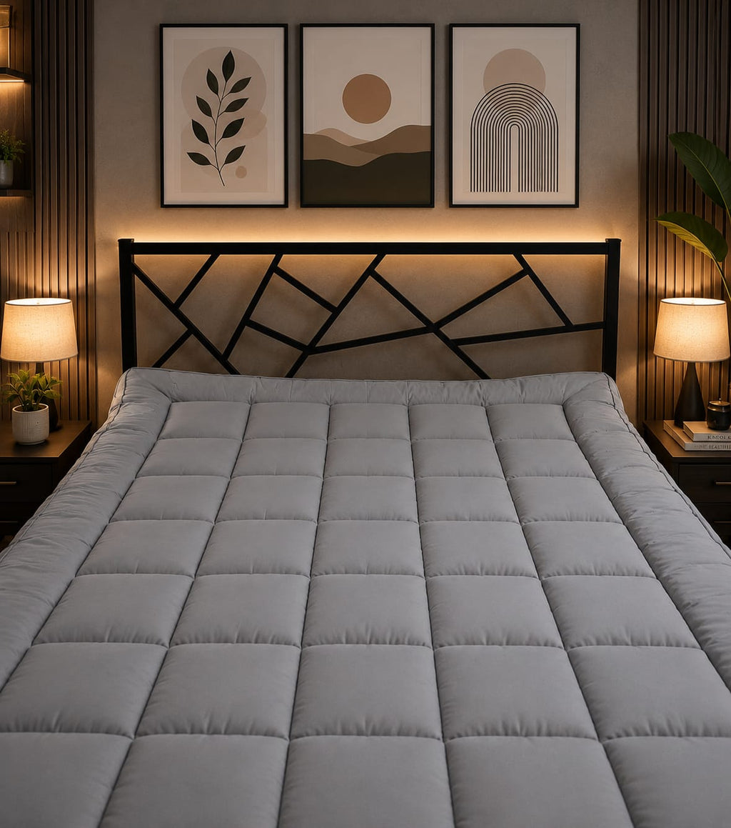 Deluxe Mattress Topper 1000 GSM Filling – Breathable Microfiber for Exceptional Comfort and Support – Soft, Durable, and Easy Care