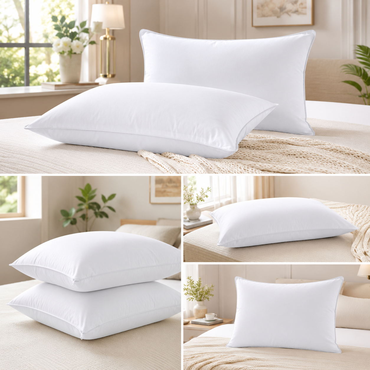 Premium Pillow Set    (Pair) – Soft & Supportive 50x75 cm, 800g  – Hotel Style Comfort & Long-Lasting Quality