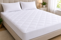 Quilted Waterproof Mattress Protector (King Size 180x200 cm, 25cm Depth) – Premium White Fitted Bed Cover